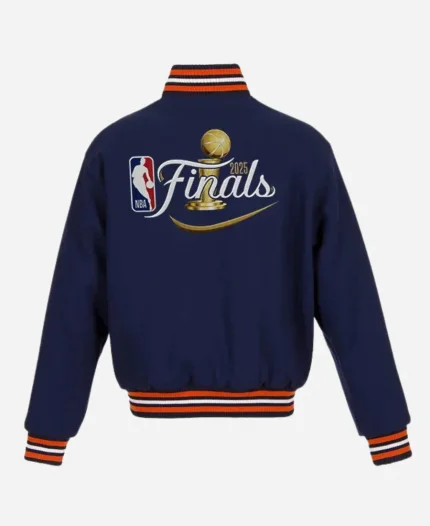 NBA Finals 2025 Oklahoma City Thunder Final Day Blue Wool Varsity Jacket For Unisex
