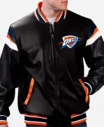 NBA Finals Oklahoma City Thunder Black Leather Jacket