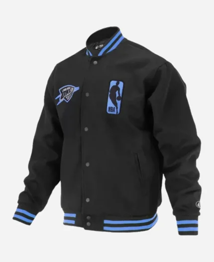 NBA Oklahoma City Thunder Black Wool Varsity Jacket