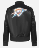Â NBA Oklahoma City Thunder Classic Black Satin Varsity Bomber Jacket