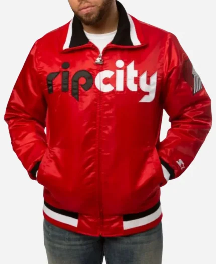 NBA Portland Trail Blazers Red Bomber Jacket