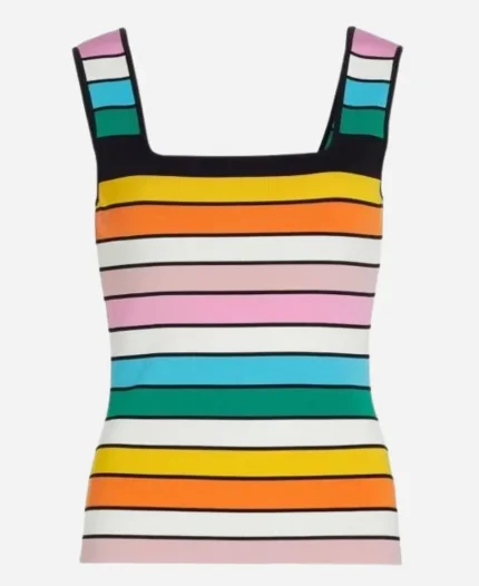 NBC News Daily 2025 Morgan Radford Multicolor Striped Tank Top