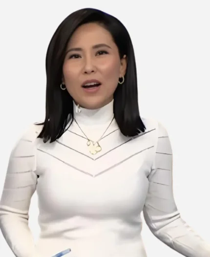 NBC News Daily 2025 Vicky Nguyen White Mock Neck Sweater
