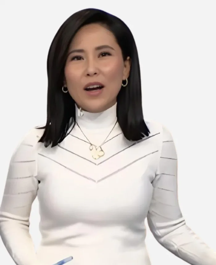 NBC News Daily 2025 Vicky Nguyen White Mock Neck Sweater
