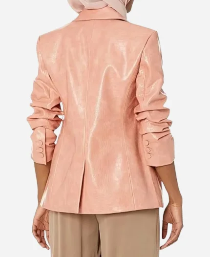 NBC News Daily Morgan Radford Bronze Leather Blazer