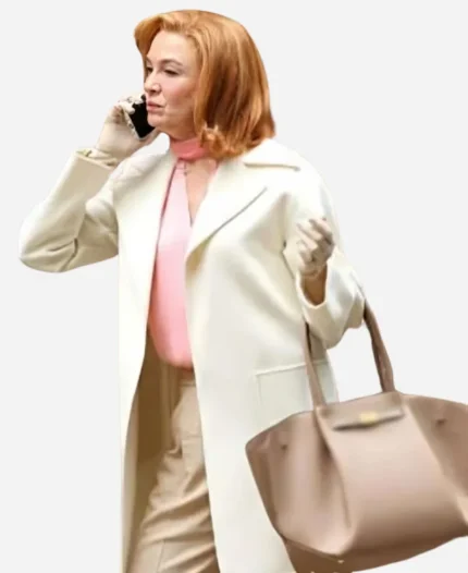 NYC 2025 Renee Zellweger Cream Mid-Length Coat