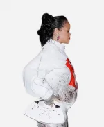 NYC Rihanna White Bomber Jacket