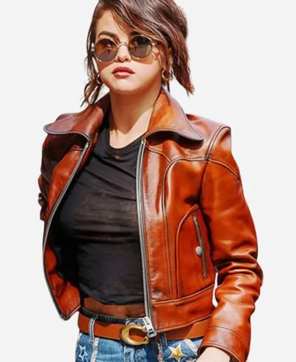 NYFW Show Selena Gomez Leather Jacket