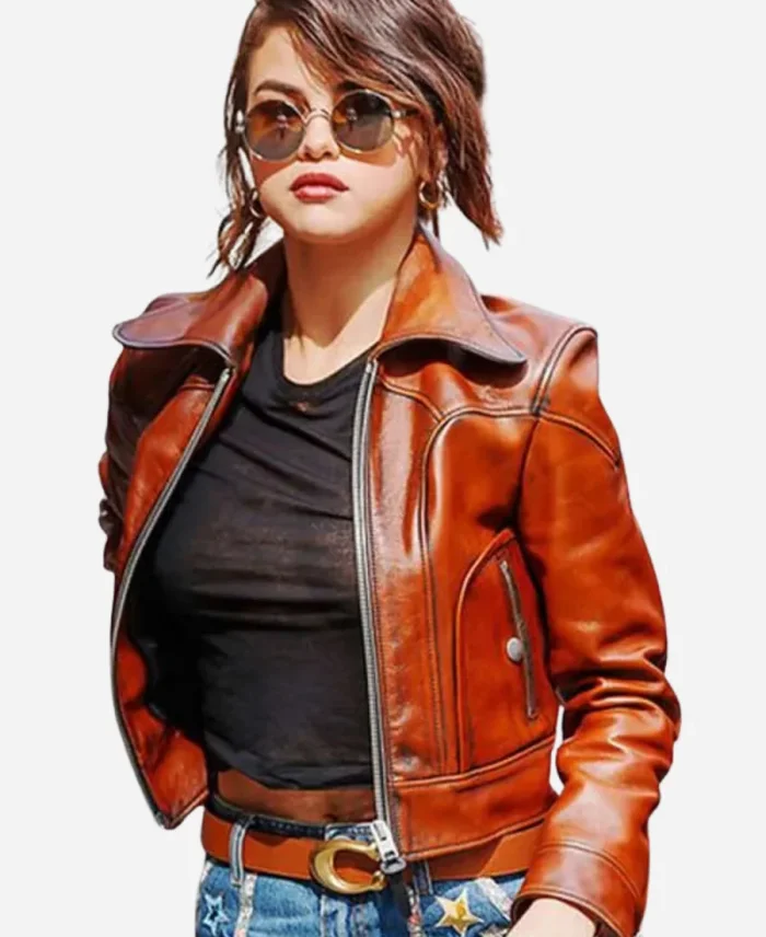 NYFW Show Selena Gomez Leather Jacket