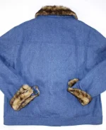 Naomi Ackie Sorry Baby Faux Fur Denim Jacket For Sale