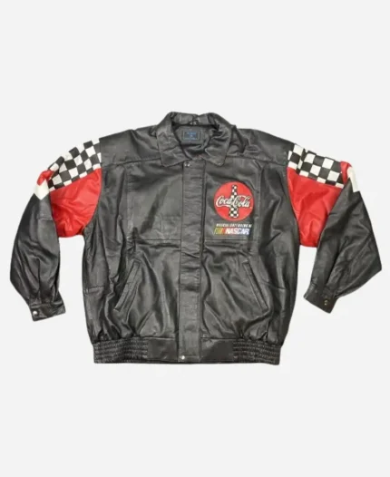 Nascar Coca Cola 600 Vintage Black Leather Jacket