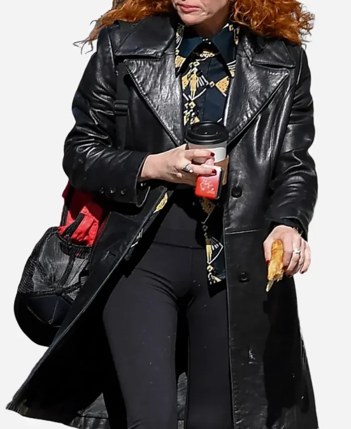 Natasha Lyonne Tv series Poker Face 2025 Charlie Cale Black Leather Coat