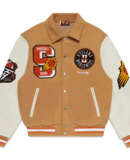 National Basketball Association Phoenix Suns Orange Letterman Varsity Jacket For Sale