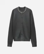 Netflix Tudum 2025 The Live Event Millie Bobby Jewel Gray Cardigan