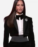 Netflix Tudum Sofia Carson Cropped Velvet Blazer
