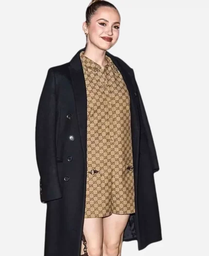 New York Fashion Week Winter 2024 Maude Apatow Wool Black Coat