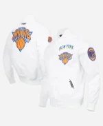 New York Knicks Pro Standard White Satin Jacket