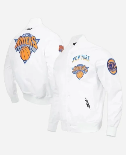 New York Knicks Pro Standard White Satin Jacket
