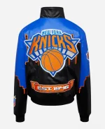 Jeff Hamilton NBA New York Knicks Skyline Vegan Leather Jacket For Sale
