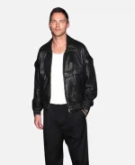 Nicholas Hoult Superman 2025 Black Leather Jacket