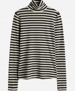 Nina Singh TV Series Art Detectives 2025 Shazia Malik BlackWhite Striped Mockneck Top