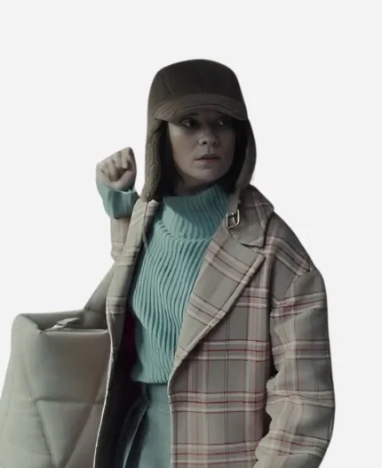 Nine Perfect Strangers Annie Murphy Plaid Coat