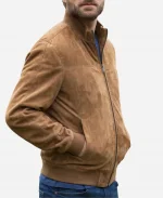 Nobody Wants This Sasha Roklov Brown Suede Bomber Jacket