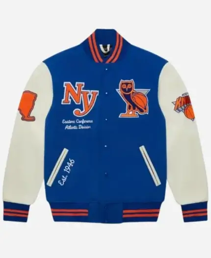 OVO Knicks Multiple Colors Varsity Jacket For Sale