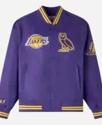 OVO LA Lakers Purple Varsity Jacket