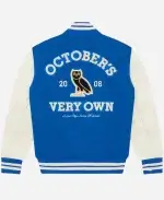 OVO Same City Same Friends Blue And White Letterman Varsity Jacket For Unisex