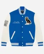 OVO Same City Same Friends Blue And White Varsity Jacket