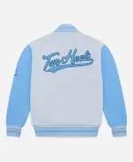 OVO X Drake North Carolina Sky Blue And Grey Letterman Varsity Jacket For Unisex