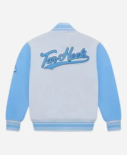 OVO X Drake North Carolina Sky Blue And Grey Letterman Varsity Jacket For Unisex