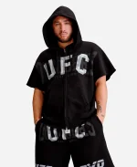 OVO X UFC Full Zip Short Sleeve Black Hoodie