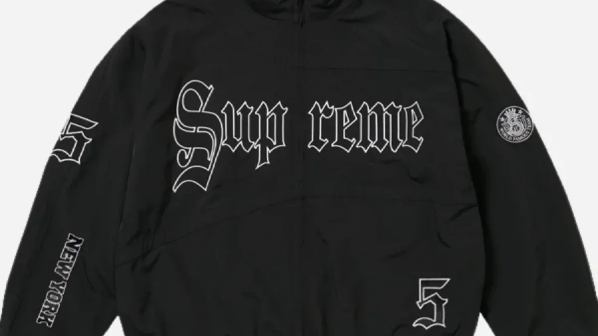 Old English Supreme Track Bomber Jacket | Supreme Track Jacket