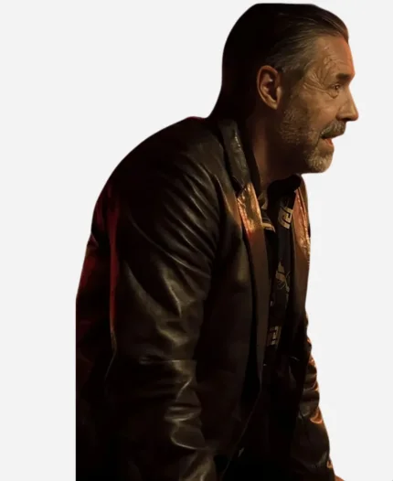 Paddy Considine Movie Deep Cover 2025 Brown Leather Blazer