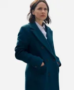 Patience 2025 Bea Metcalf Blue Wool Coat - Jacket Era