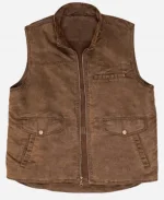 Pedro Pascal Eddington 2025 Ted Garcia Brown Cotton Vest