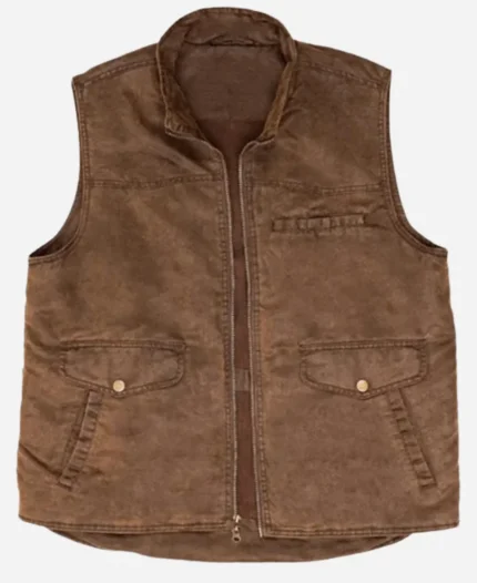 Pedro Pascal Eddington 2025 Ted Garcia Brown Cotton Vest