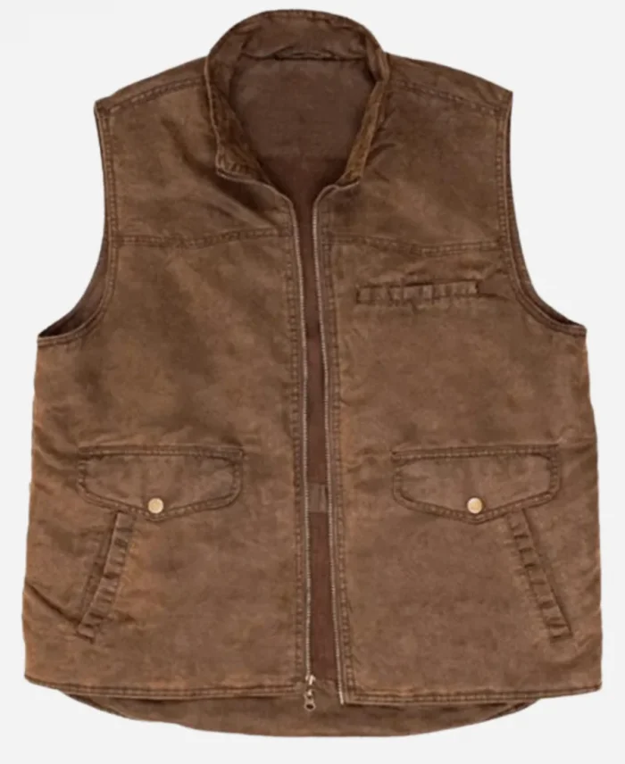 Pedro Pascal Eddington 2025 Ted Garcia Brown Cotton Vest