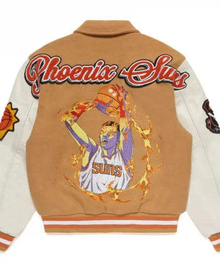 Phoenix Suns Orange Letterman Varsity Jacket