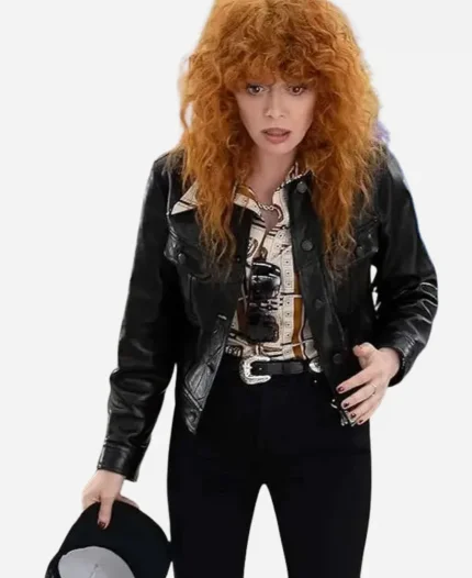 Poker Face S02 Natasha Lyonne Black Leather Jacket