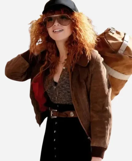 Poker Face S02 Natasha Lyonne Brown Suede Leather Jacket