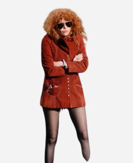 Poker Face S02 Natasha Lyonne Suede Leather Coat