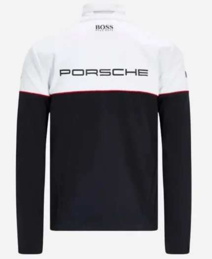Porsche Motorsport 2025 Black and White Team Softshell Jacket For Unisex