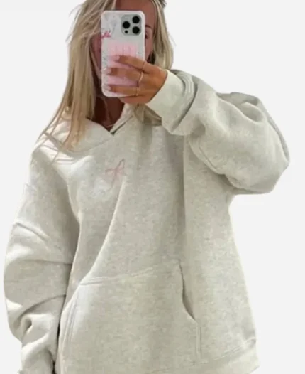 PrisanaBay Grey Bow Hoodie