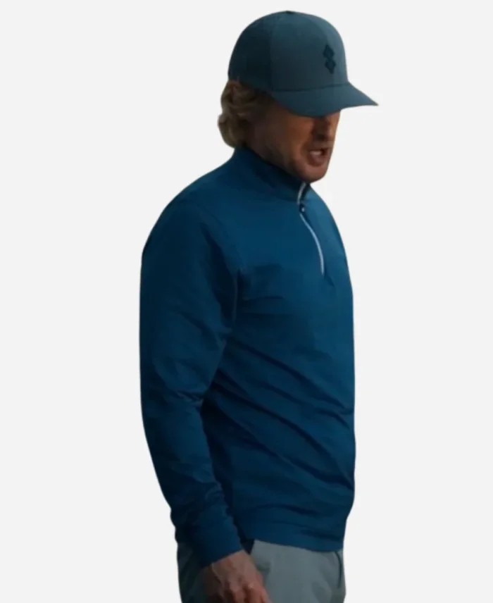Pryce Cahill Tv Series Stick Season 01 Owen Wilson Blue Zip Sweatshirt