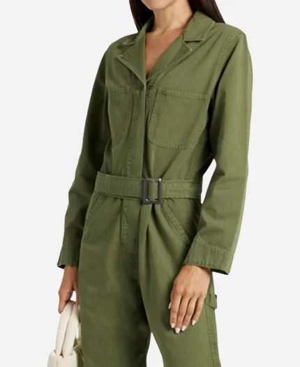 Quinn O'­Grady Tv Series Ransom Canyon Minka Kelly Green Belted Jumpsuit