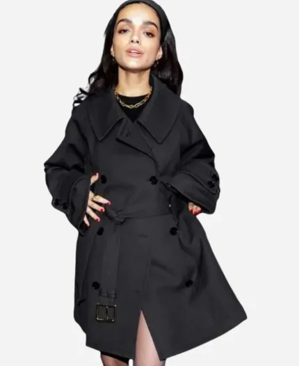Rachel Zegler NYFW 2024 Black Coat