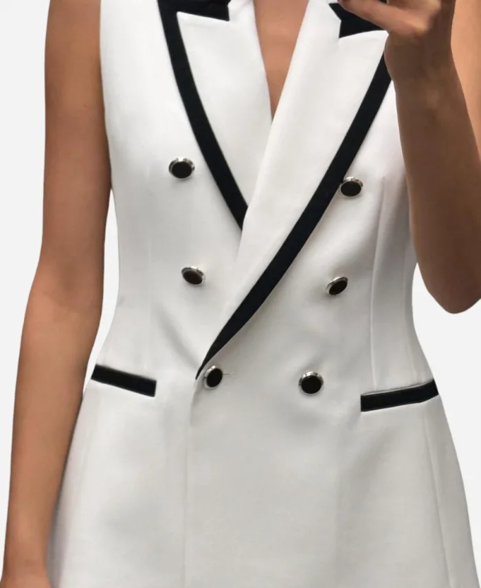 Rhiannon Ally Good Morning America White Trim Vest